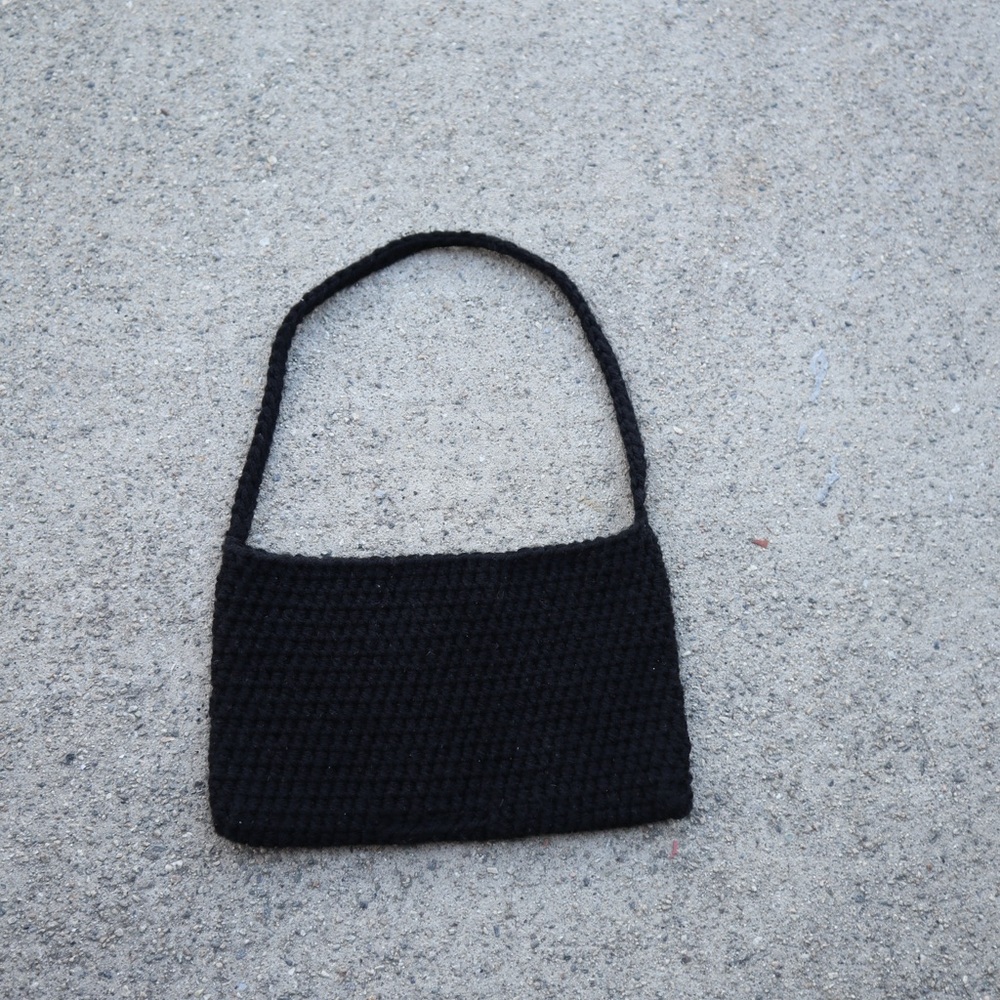 Black Crochet Shoulder Bag